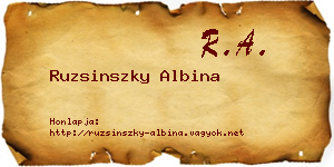 Ruzsinszky Albina névjegykártya